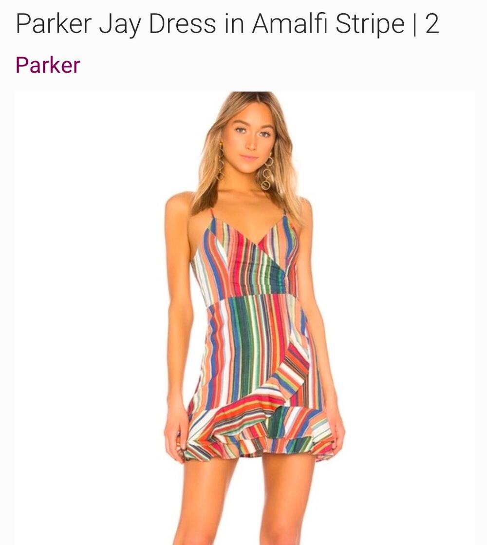 PARKER Jay Sweetheart Sleeveless Amalfi Stripe Linen Dress women’s size 2